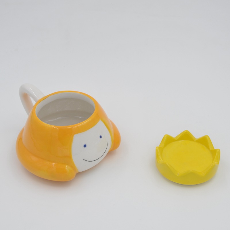 Taza de princesa creativa de cerámica Taza de corona Taza de dibujos animados 3D Taza de diversión para niños Taza de café
