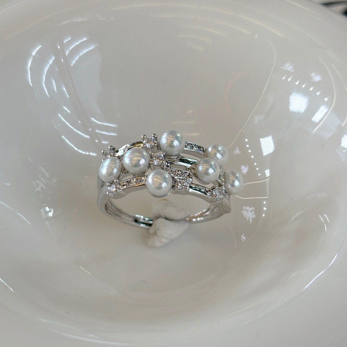 New Natural Freshwater Pearl Ring, Adjustable Open Ring with Multiple Pearls, Wholesale