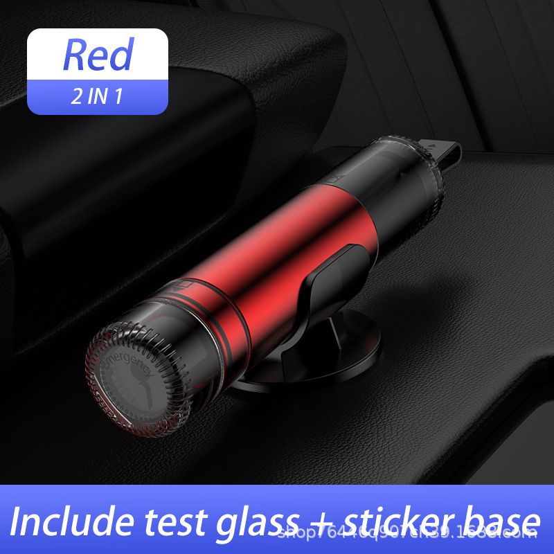 Qìchē Car Window Breaker Rescue Hammer Safety Escape Tool (Qəza çəkici) - red