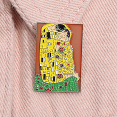 外貿熱銷卡通人物油畫系列金屬烤漆徽章背包裝飾扣針防走光胸花