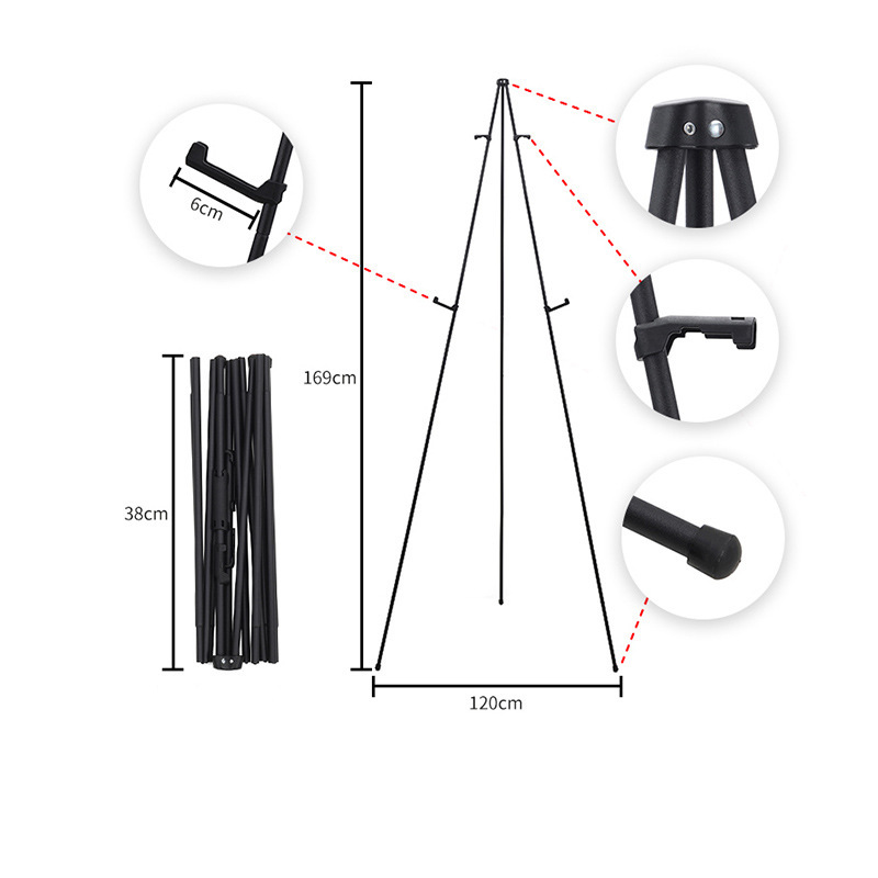 Metal easel desktop small display rack tripod folding display rack portable sketch painting easel export quality
