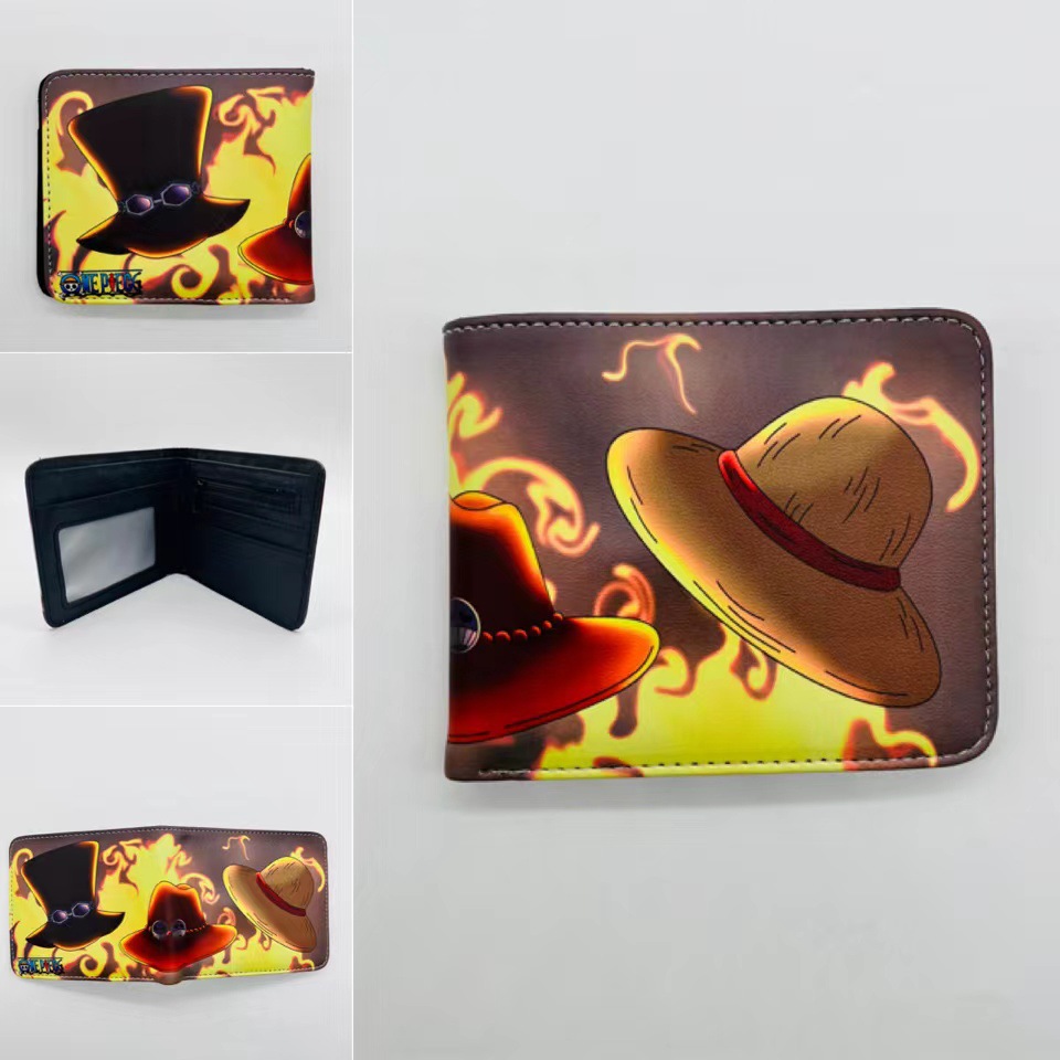 One Piece One Piece Cartera de dibujos animados japoneses Luffy Choba Solon plegable estudiantes PU cartera de cuero corta