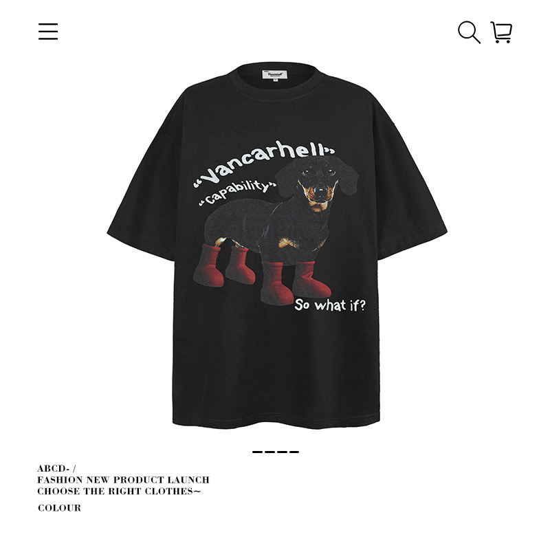 Camiseta de manga corta apilada en la calle alta de la marca de moda pesada de 250g para hombres de algodón puro con camisa de fondo suelta para hombres de verano