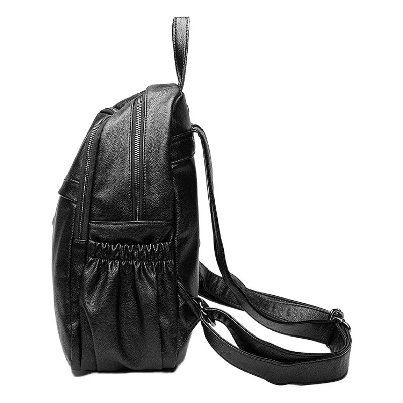 Рюкзак женский, новый модный кожаный рюкзак с узором «личи» на весну 2025 года, многослойная женская сумка с защитой от кражи