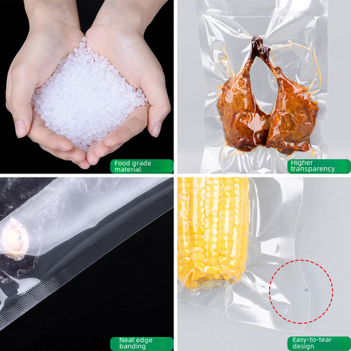 PET glossy vacuum bag transparent food vacuum packaging bag plastic seal bag commercial composite bag wholesale printing