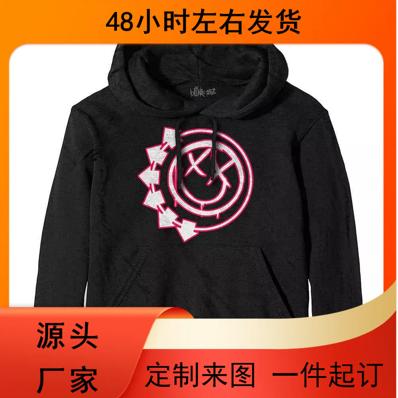 Blink 182 Blink 182 Punk Band Smiley Retro Trendy Rock Retro American Hooded Men's Sweatshirt