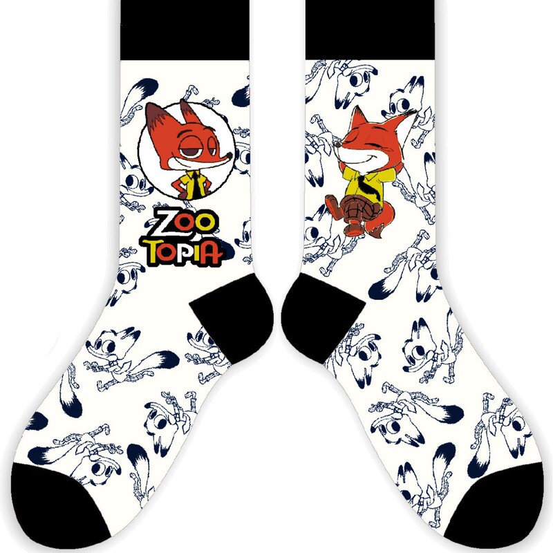 AB version cartoon tide socks men and women in the tube combed cotton foreign trade European station original animation design cotton socks wholesale generation