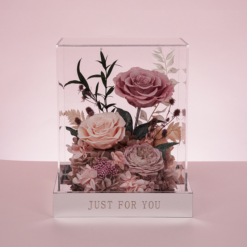 Acrílico cuadrado - té de leche 3 flores