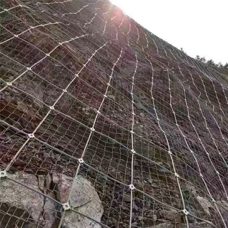 边坡防护网 铁路沿线斜坡柔性安全防护网  岩石崩塌治理防护网