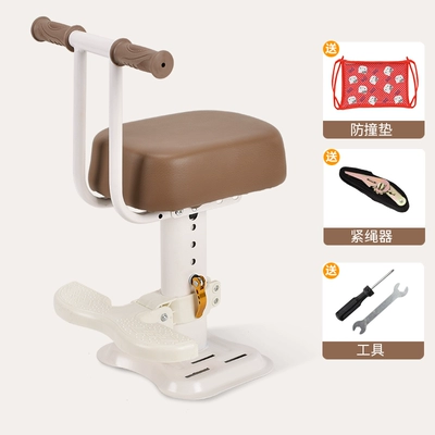 for Children, Electric car child seat - white-straight-handle-armrest-footrest-thickened-seat