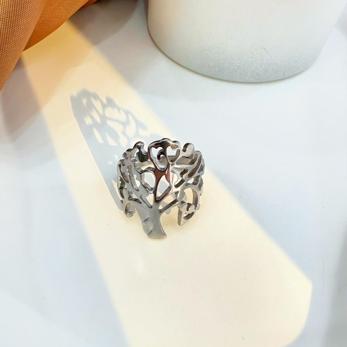 Plating Design Wholesale Jewelry Vintage Style Classic Style Tree Rose 304 Stainless Steel Plating Open Rings
