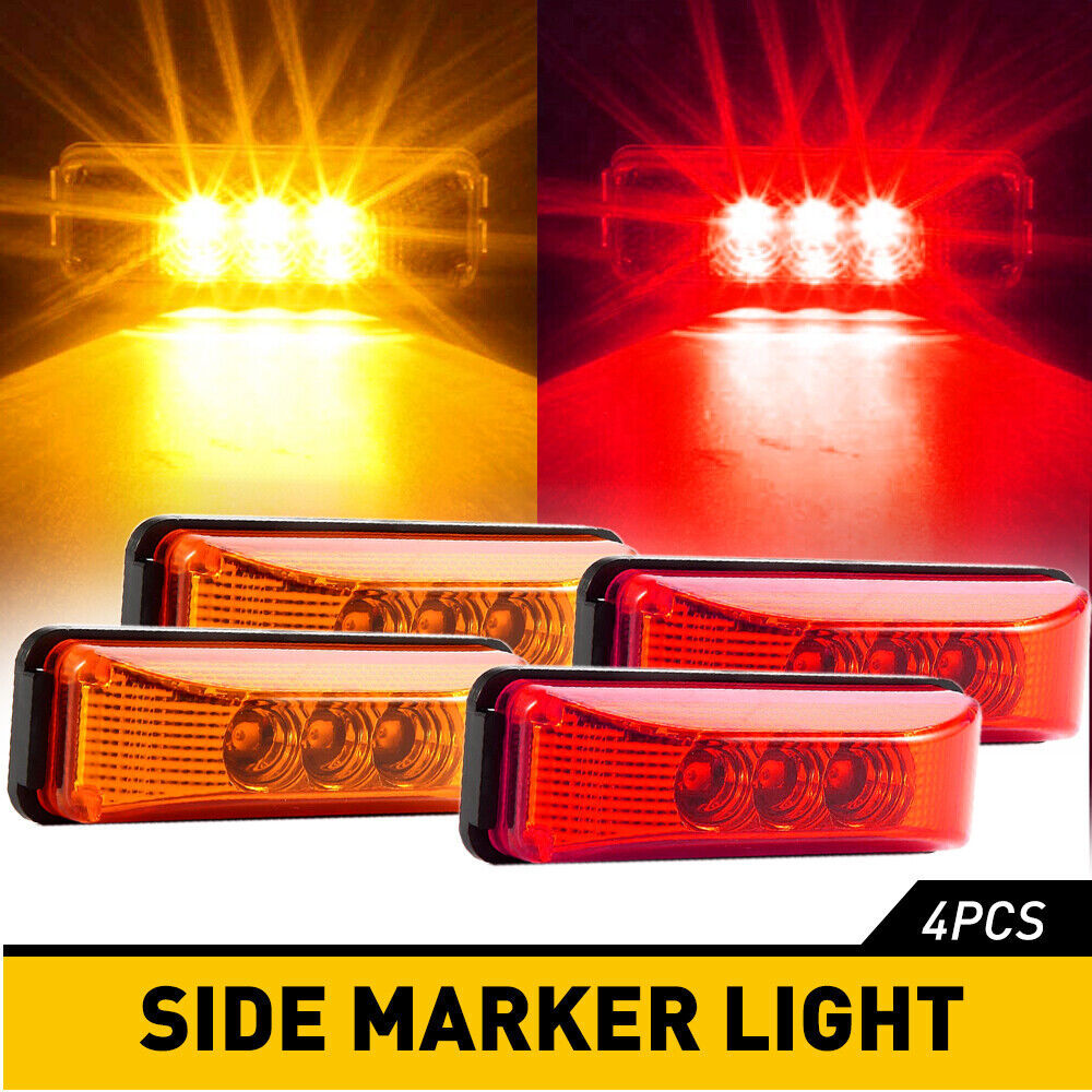 Transfronterizos de venta caliente 3LED camión luz lateral LED luz de señal de voltaje ancho rojo, amarillo y blanco 12 - 24V