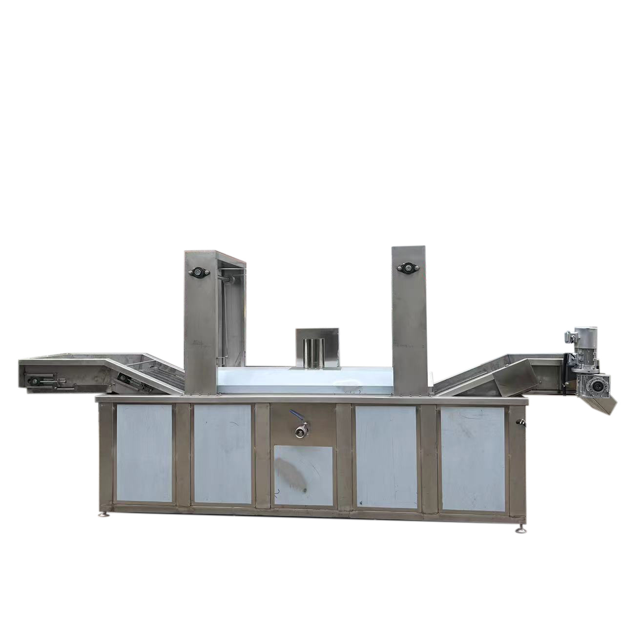 食品厂土豆块小酥肉油炸机 连续式鸡排上浆油炸流水线商用油炸机