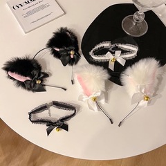 かわいい猫の耳のヘアピンのメイドの獣の耳の蝶結びの頭飾りの猫のウサギの鈴のカチューシャの万聖の髪飾りの卸売り