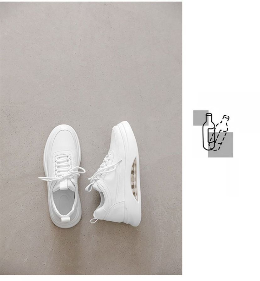 Chaussures blanches à coussin d'air pour hommes, nouvelle collection automne, tendance, taille haute, sport, plate-forme polyvalente décontractée_voghion.com