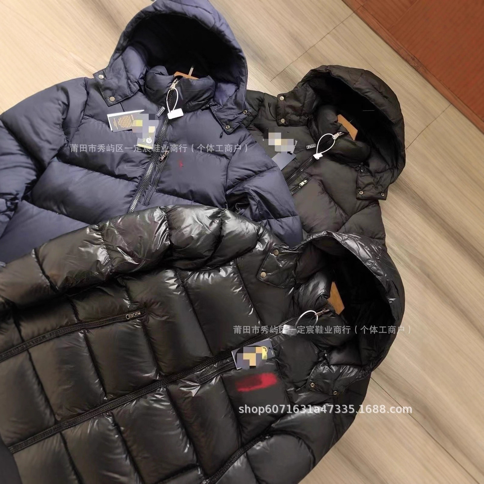 Cross-Border Popular Rl Hooded High Version Men's and Women's Hooded Warm Jacket Embroidered Windproof Loose Top Jacket for Men and Women