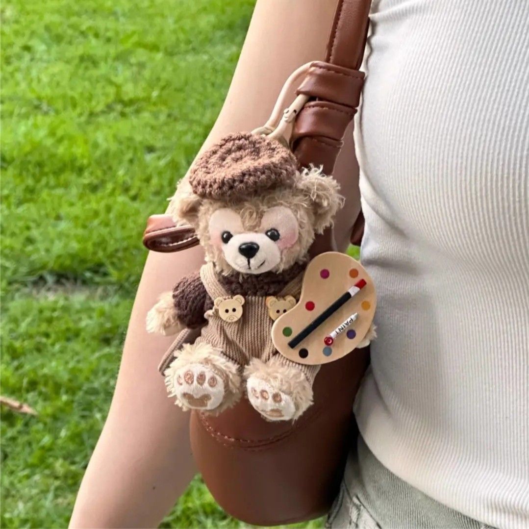 Shirley Mei colgante Duffy oso mochila escolar muñeca de felpa llavero de coche bolso lindo colgante regalo de pareja mujer