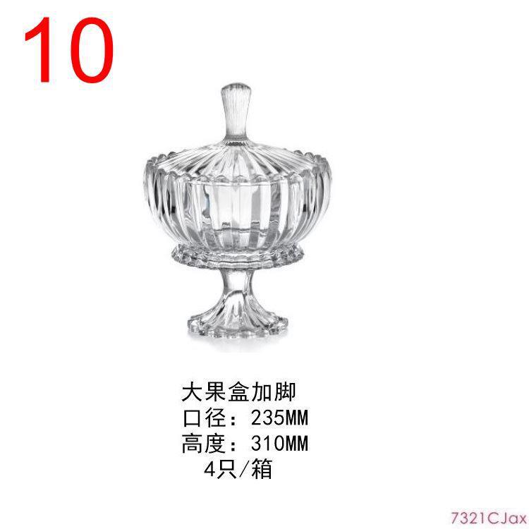 Luz de lujo de cristal plato de fruta KTV Hotel pierna alta grande tazón de fruta seca plato de aperitivos tazón de caramelo Cubo de fruta a rayas