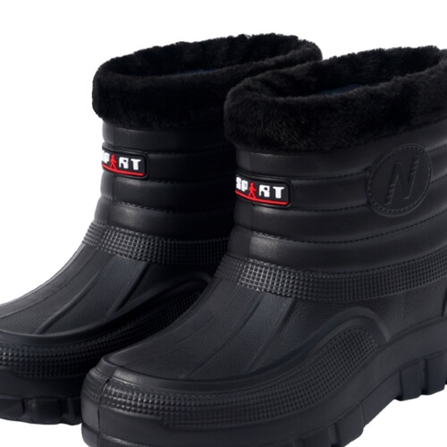 Fleece-lined, warm, outdoor, waterproof cotton shoes—men's rain boots, car wash boots, construction site safety boots, wear-resistant mid-to-high cut water shoes, snow boots.