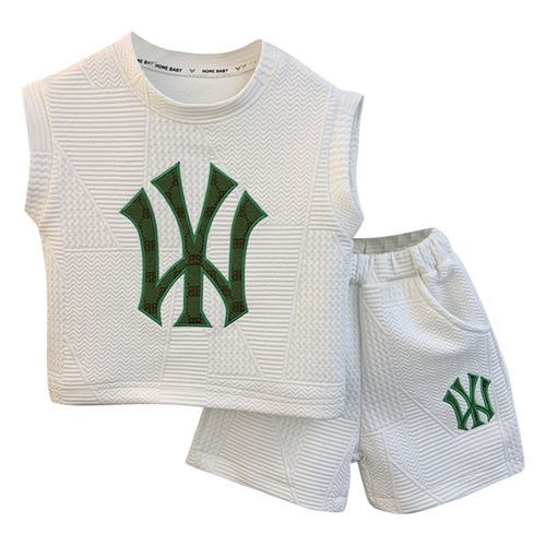 Sports suits for boys and girls  new summer style small and medium-sized children Internet celebrity handsome baby thin vest two-piece set trendy