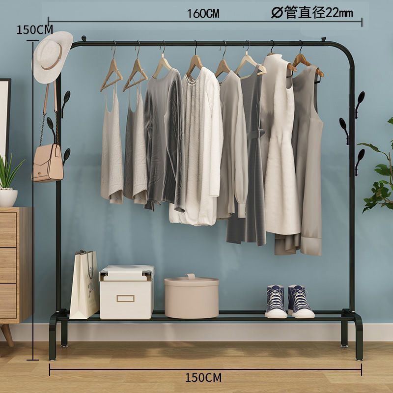 Percha de piso interior varilla de secado de balcón percha de ropa de dormitorio simple percha de ropa de una sola varilla percha de colcha percha de ropa
