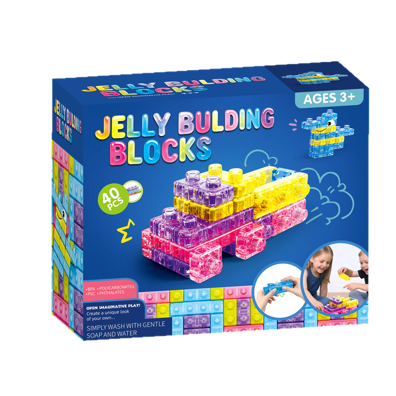 Transfronterizo Sensory Soft Building Jelly Blocks Glue Soft Descompress Set Juguetes Descompress