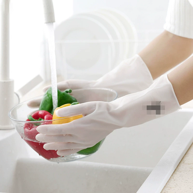 Кухонные перчатки для мытья посуды бытовые прозрачные белые бытовые чистящие перчатки бытовые резиновые латексные перчатки для мытья чаш