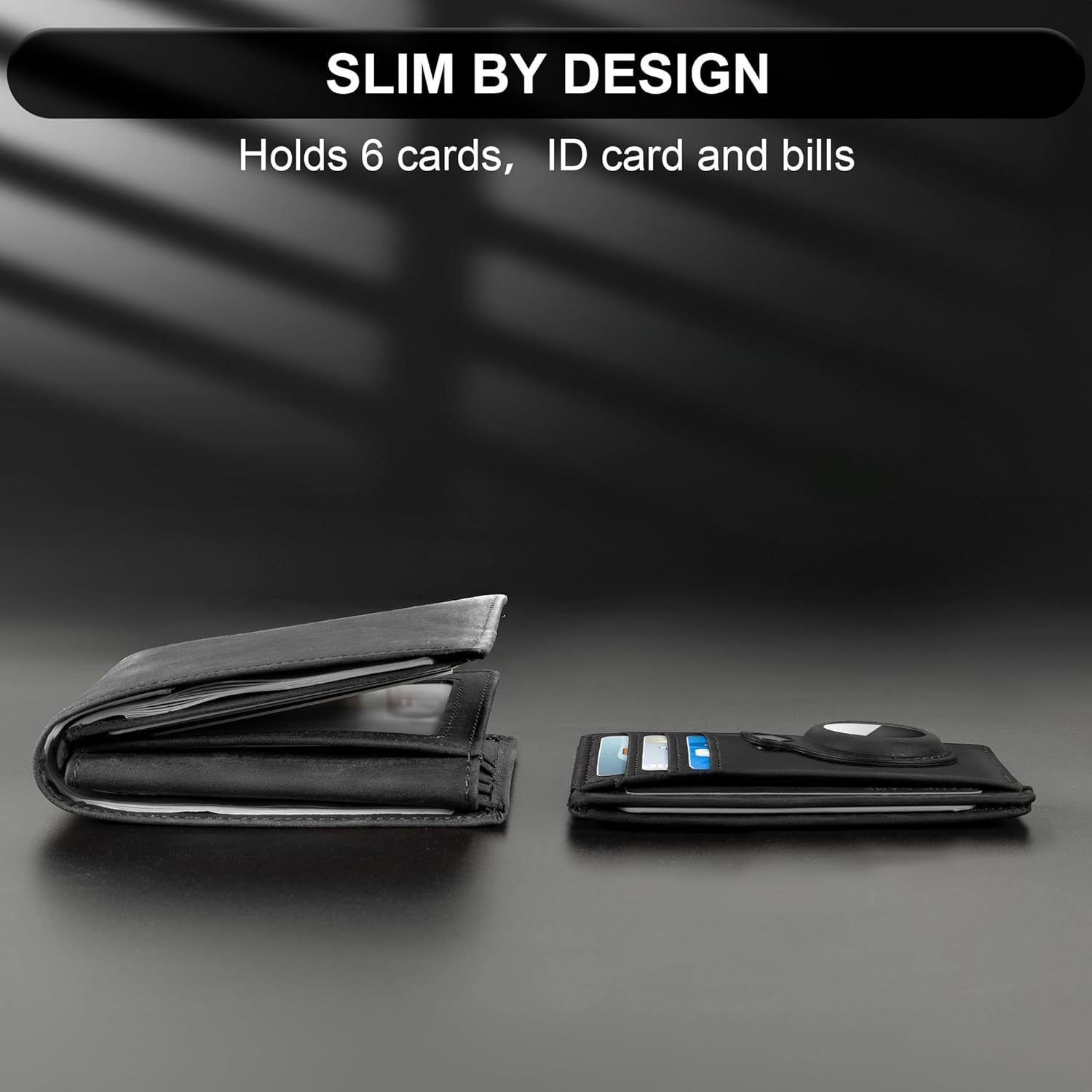 Amazon Airtag localizador billetera RFID cepillo antirrobo paquete de tarjeta de cuero clip de tarjeta de identificación de múltiples tarjetas ultrafino