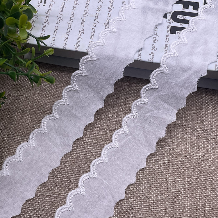 綿布レース幅3cmバーコード服装補助材料波綿刺繍水溶レーススカート人形アクセサリー