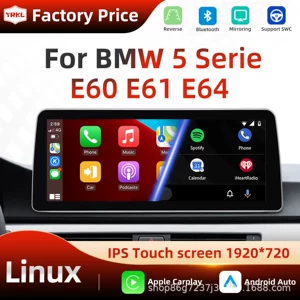 12.3 düym BMW 5 Seriyası E60 E61 Android arxa kamera GPS Carplay üçün