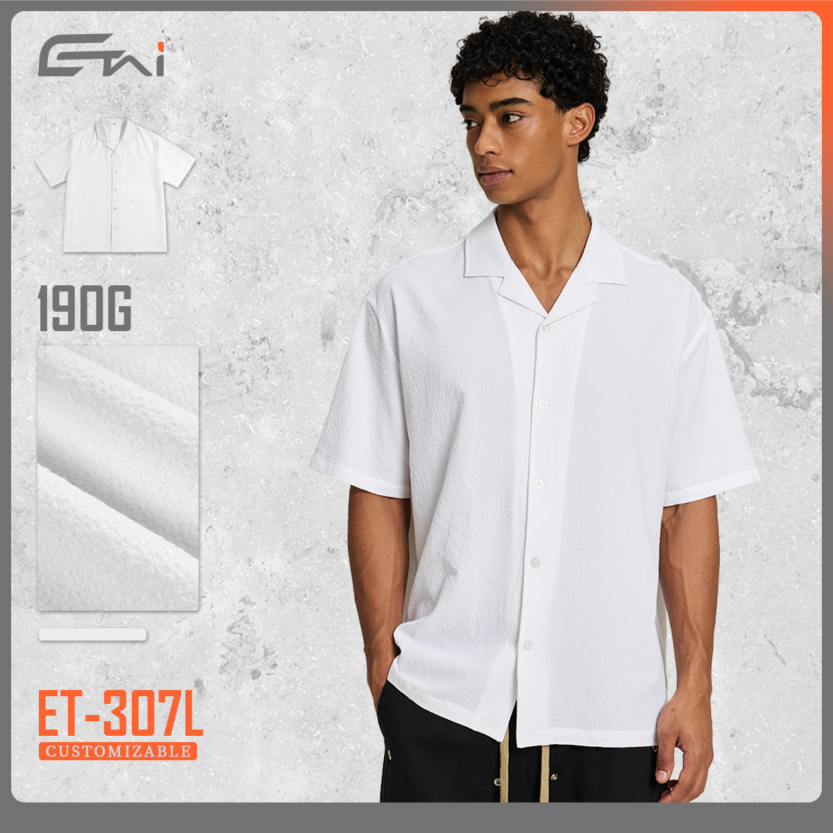 ETAI Hombre| Camisas de textura suelta de verano, camisas de alta calidad, cardigans de marca de moda, mangas cortas para hombres. image 1