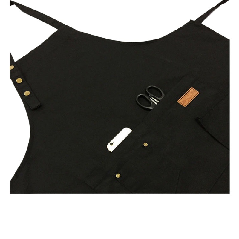 Cocina doméstica transfronteriza impermeable y a prueba de aceite Ropa de trabajo de catering de moda japonesa para hombres y mujeres delantal de mano con logotipo personalizado