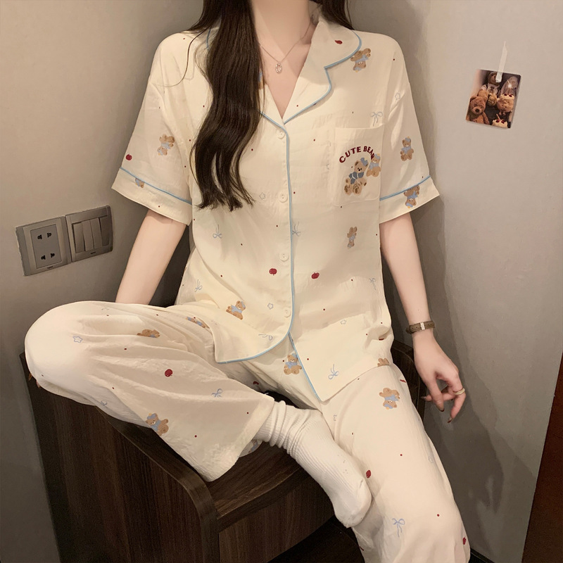 New Style Cloud Cotton Pajamas for Girls, Cute, Breathable, Loose and Comfortable Home Wear Set