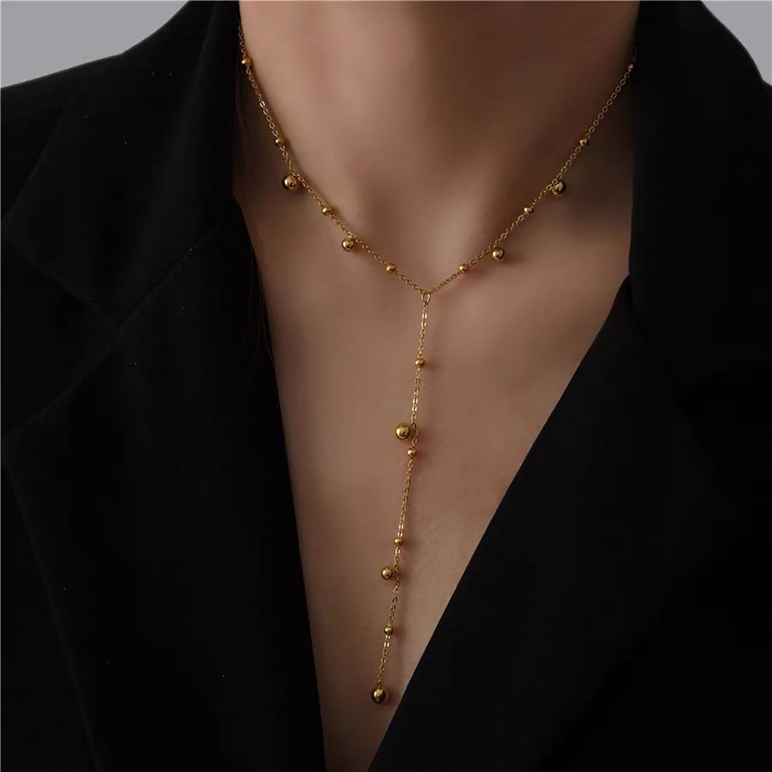 Style Ig Style Simple Couleur Unie Acier Au Titane Placage Plaqué Or 18k Pendentif display picture 1