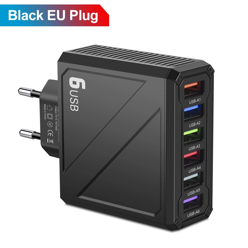 [Зарядное устройство 3.1A с 6 USB для телефонов, блок питания, европейские/британские/южнокорейские вилки]