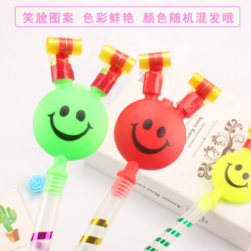 Large smiley face blowing the dragon, whistling and rolling children's toys, smiling face blowing the dragon, clown blowing the dragon street stall toys wholesale