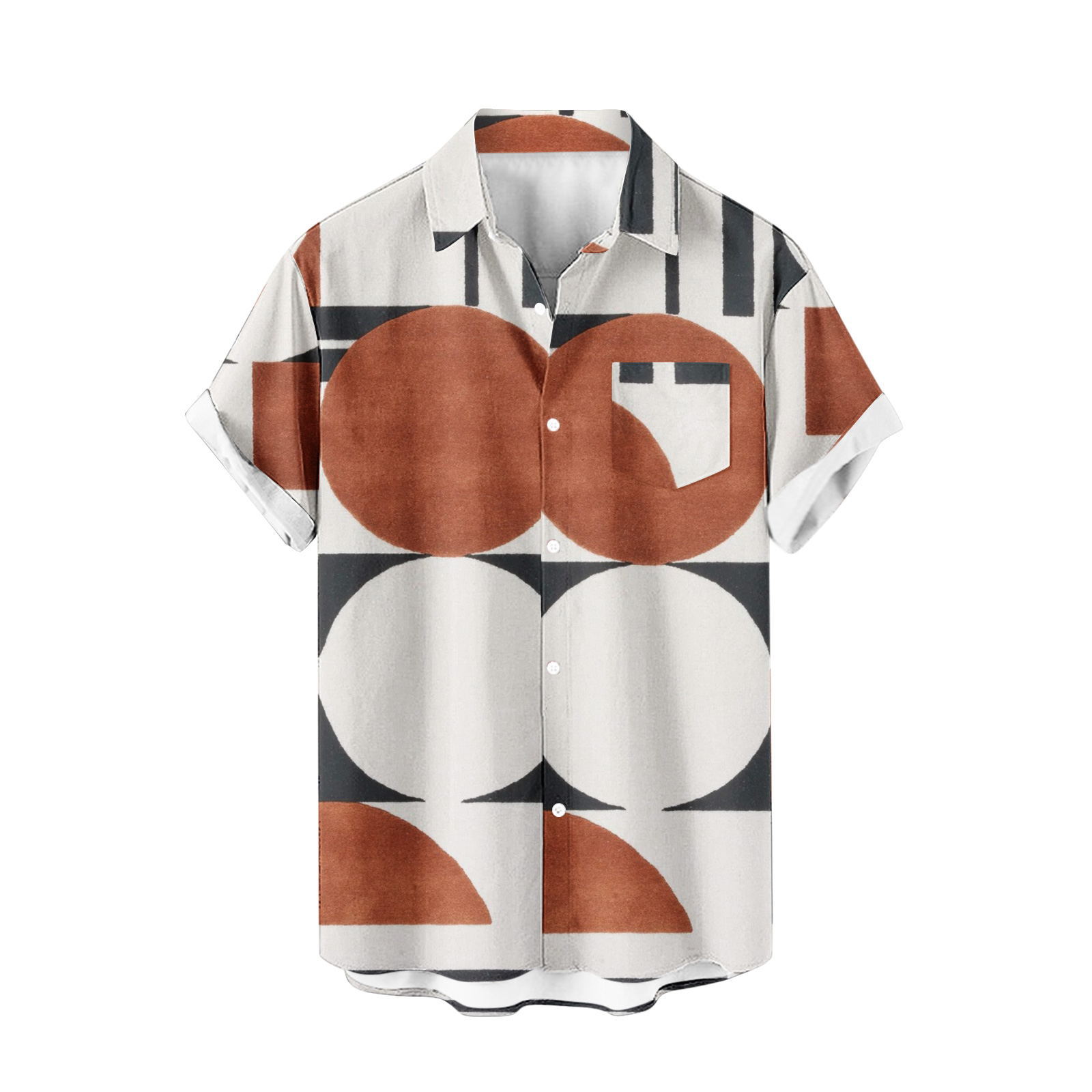 2024 comercio exterior europeo y americano transfronterizo exclusivamente para camisas de manga corta para hombres color de costura impresión digital 3D blusa casual