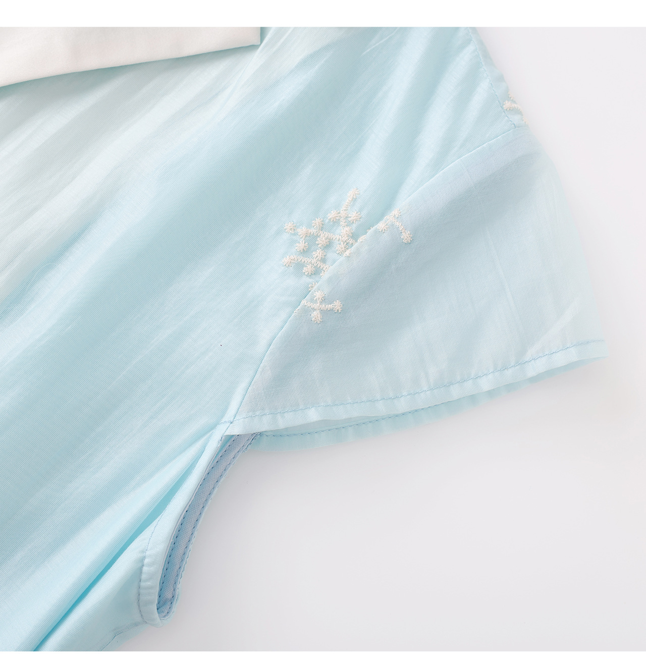 Đầm maxi nữ thắt eo tay phồng nhẹ dáng suông — xanh lam chi tiết 19