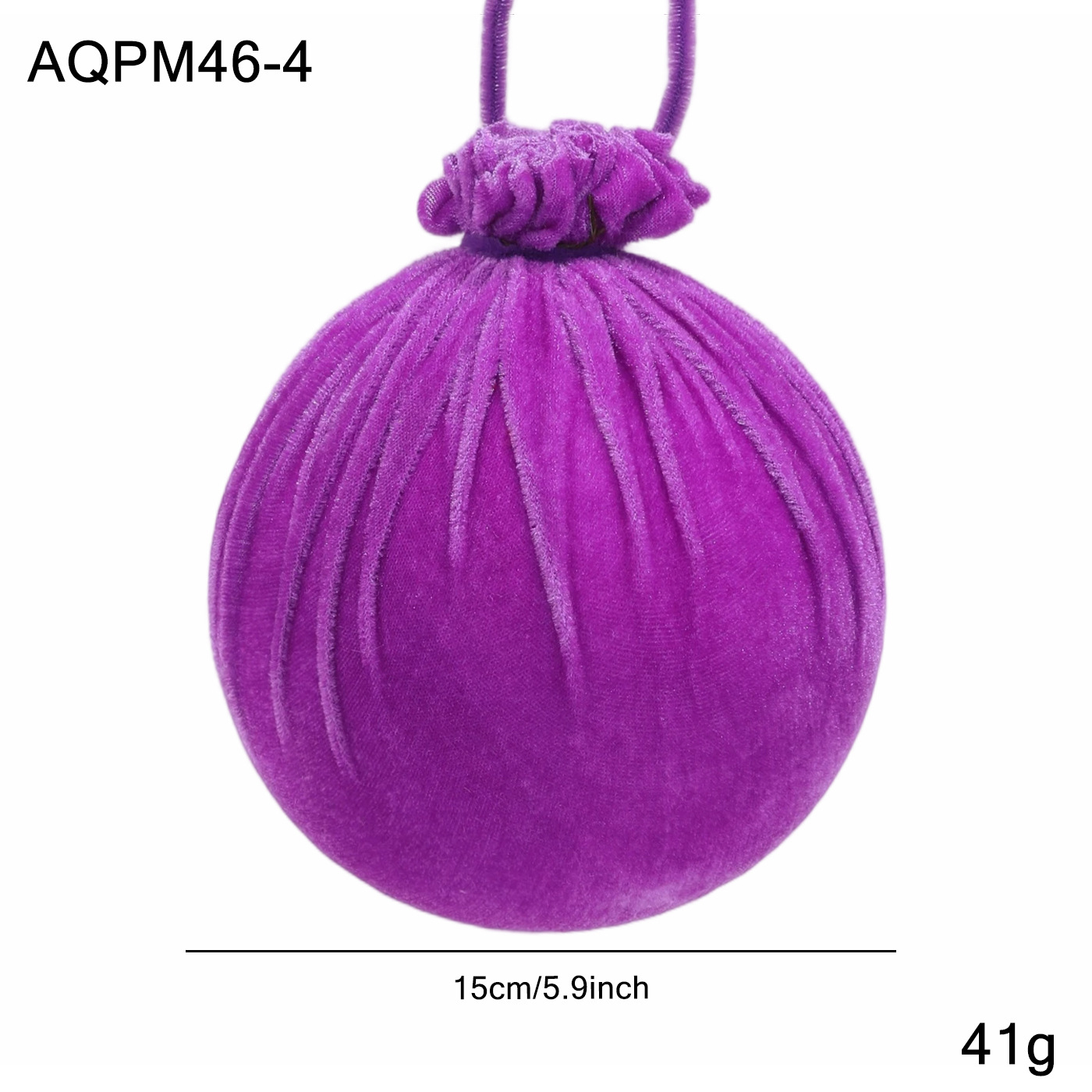 Nuevo producto de tela de flocado púrpura bola de Navidad árbol de Navidad decoración colgante bola colgante decoración