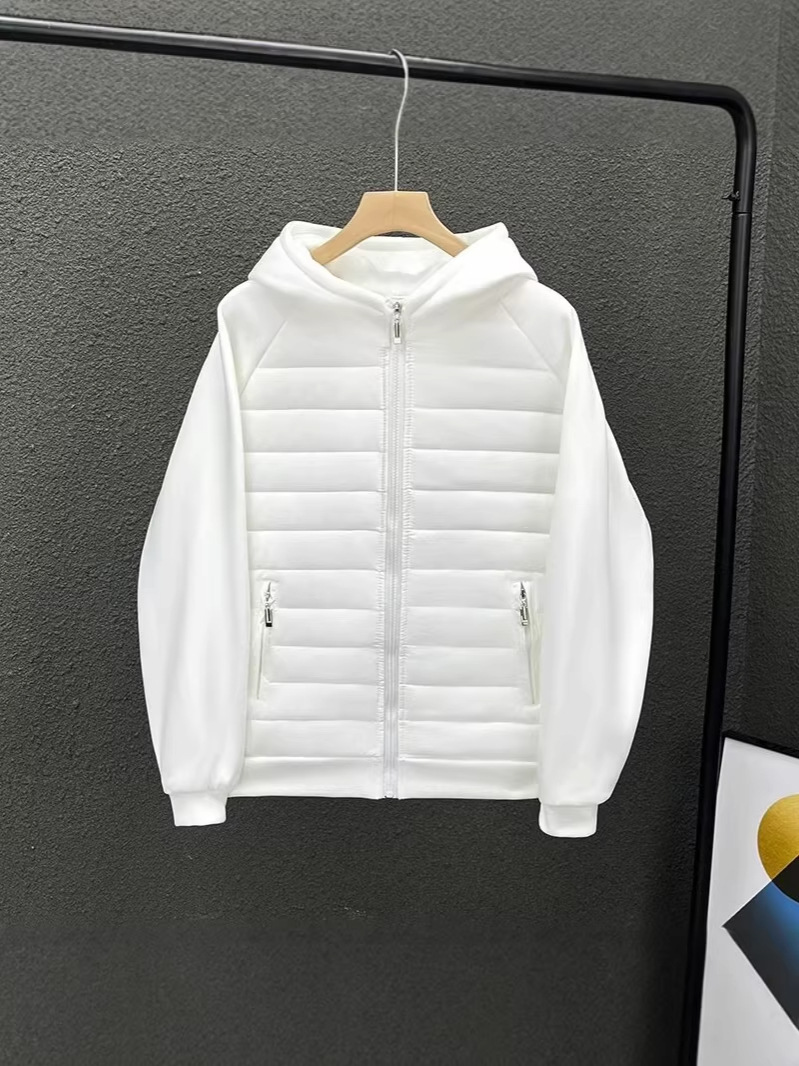 Fuente de fábrica de tendencia ligera de algodón hombre comercio exterior relajado casualidad con sombrero de color sólido empalme pareja chaqueta hombre