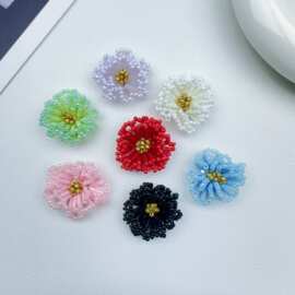 新款管子串珠清新花朵 diy鞋花胸针包包耳钉发夹衣帽饰品辅料配饰