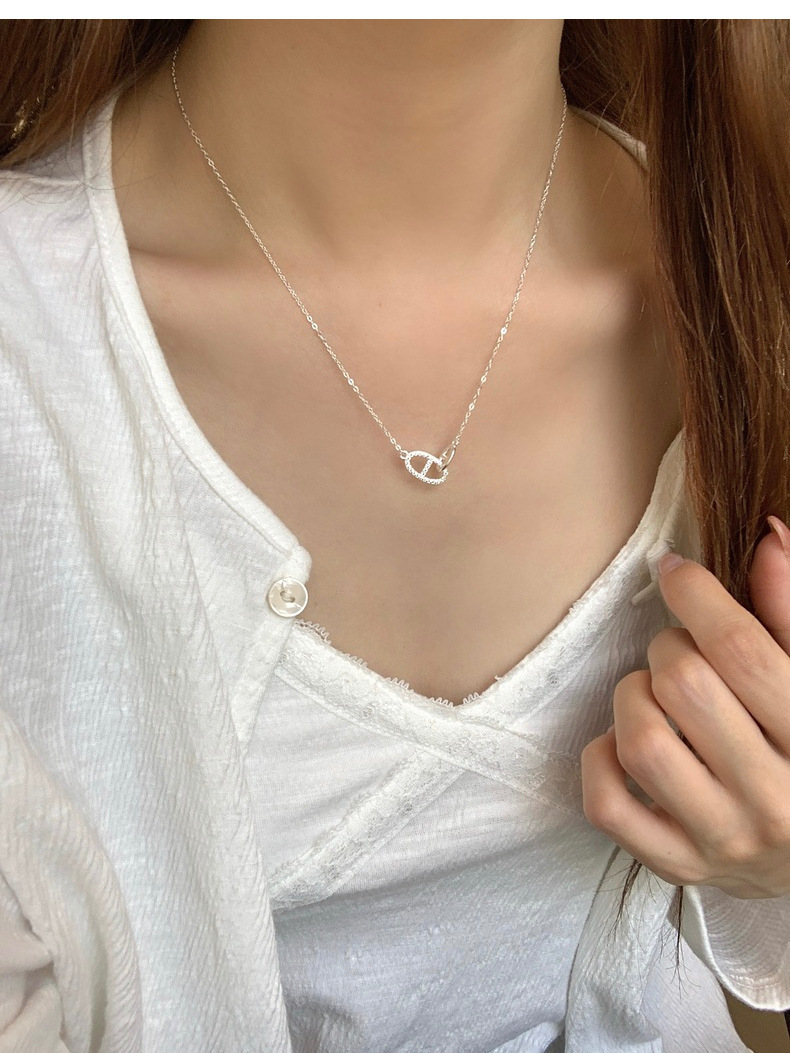 S925 Sterling Silver Flower Necklace Women Elegant
