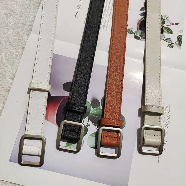 Korean Fashion Simple Retro Silver Belt Women's Round Buckle Non-hole Student Belt Women's Sports Pants Accessories Belt Lover Gift_viptrois.com