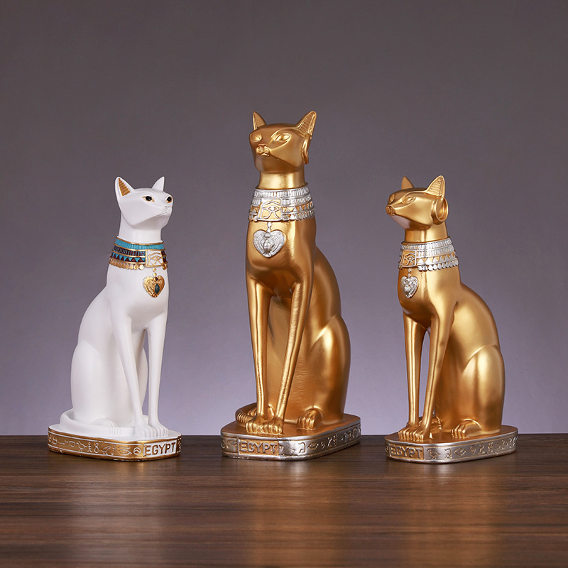 Creative Egyptian cat god guardian decoration home living room wine cabinet decoration personalized Lucky Cat resin crafts