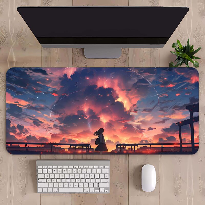 マウスパッド特大山岳風景キーボードパッド特大厚手縁取り大型デスクパッド一件代発|undefined