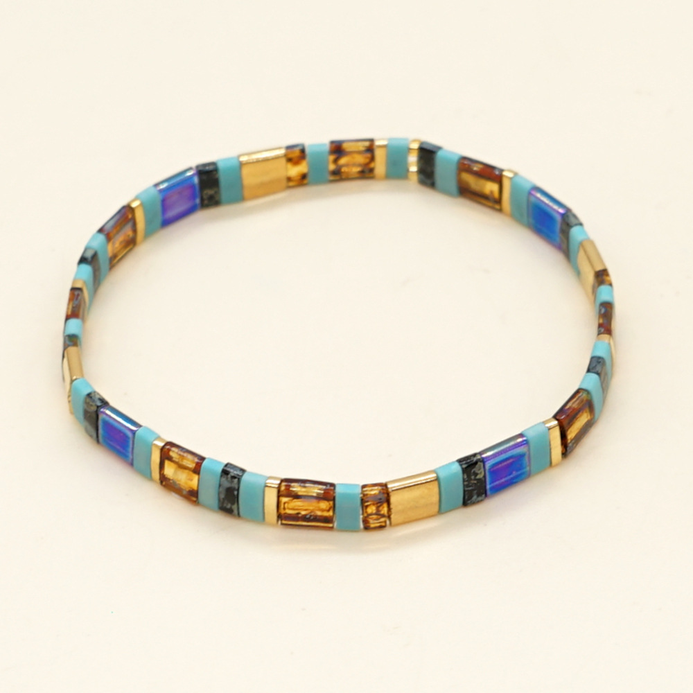 New Year Egyptian Style Retro Tila Beads Hand-beaded Stacked Belt Small Bracelet display picture 4