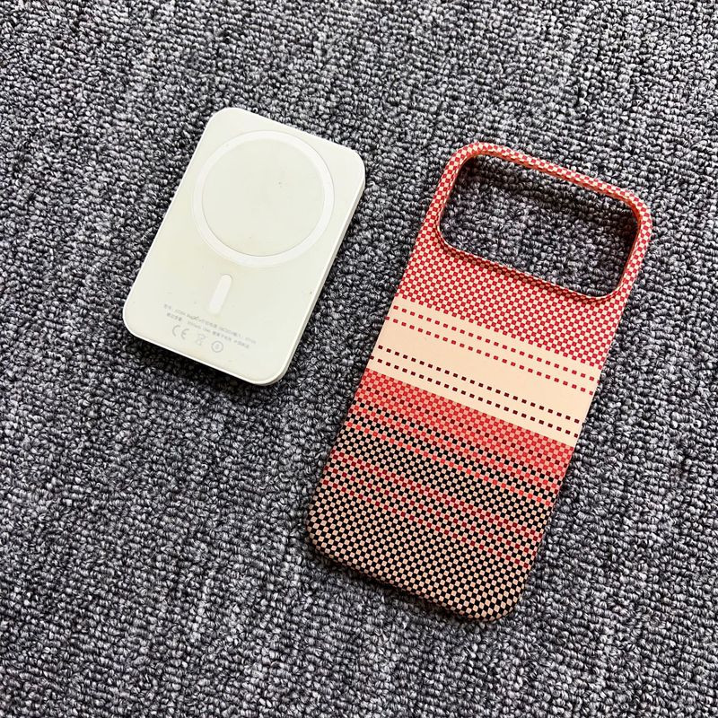 iPhone17ProMax碳纤维纹理手机壳磁吸半包苹果16磨砂PC超薄保护套|undefined