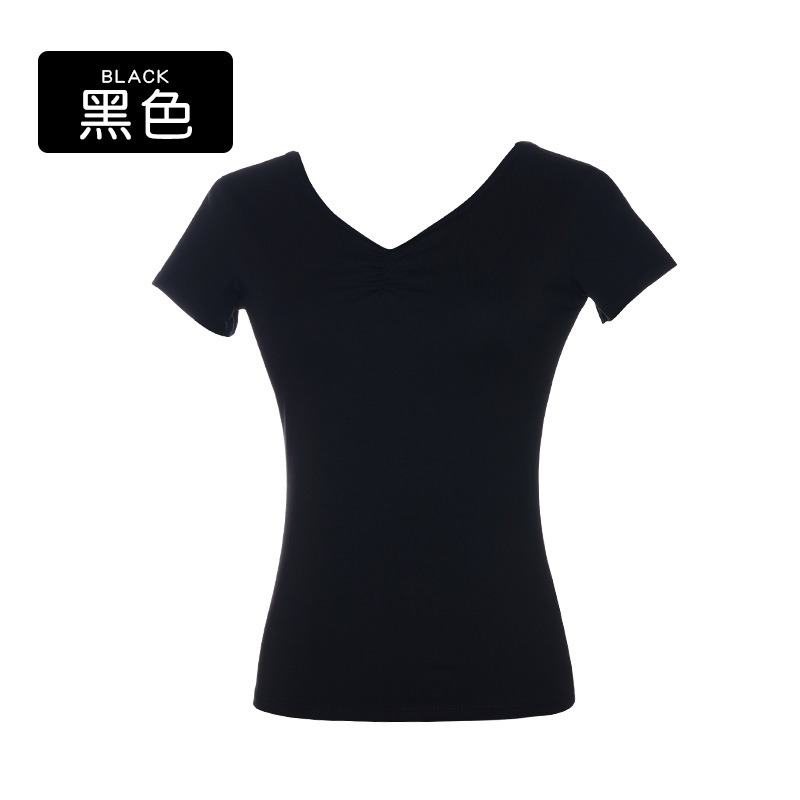 Ropa de baile, mujeres adultas, ballet delgado, ropa de entrenamiento corporal, tops, ropa de gimnasia de prueba de arte de manga corta para adultos