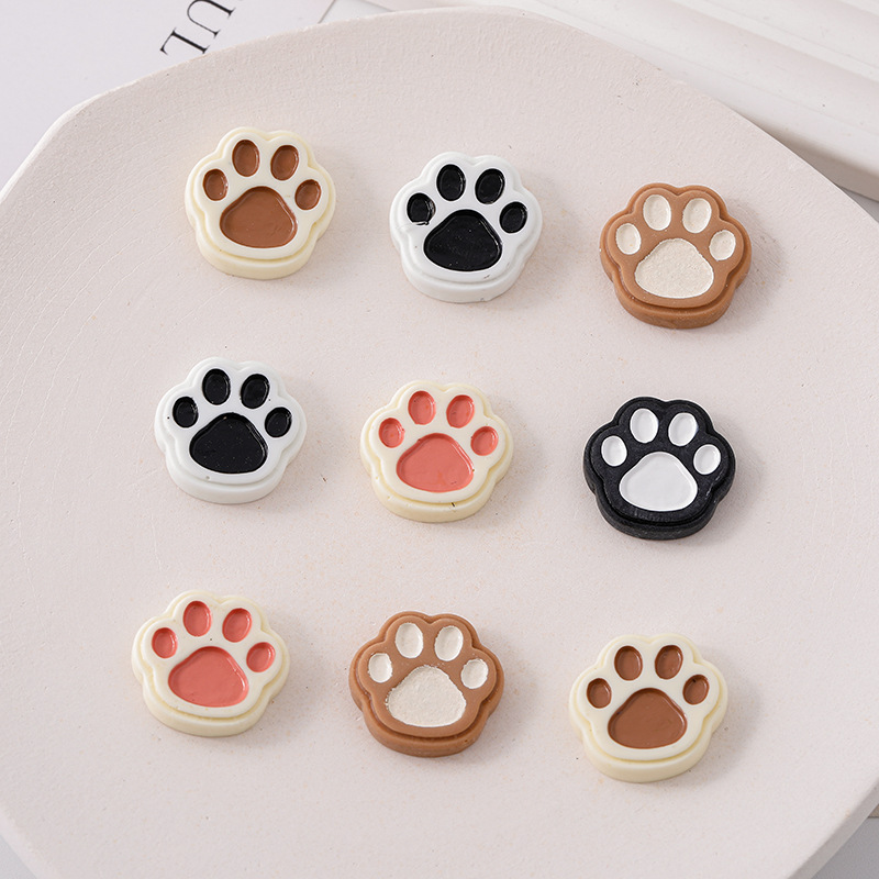 Dibujos animados transfronterizos garra de gato chocolate bricolaje accesorios de resina gel de crema accesorios para el cabello carcasa del teléfono móvil agujeros zapatos parche material