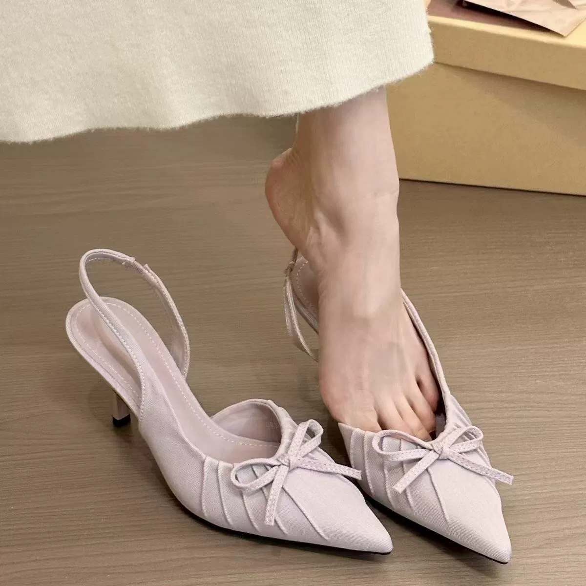 Cute sandals with bow, Korean style, Spring/Fall 2025 model